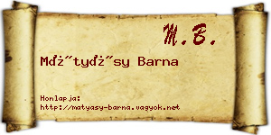 Mátyásy Barna névjegykártya